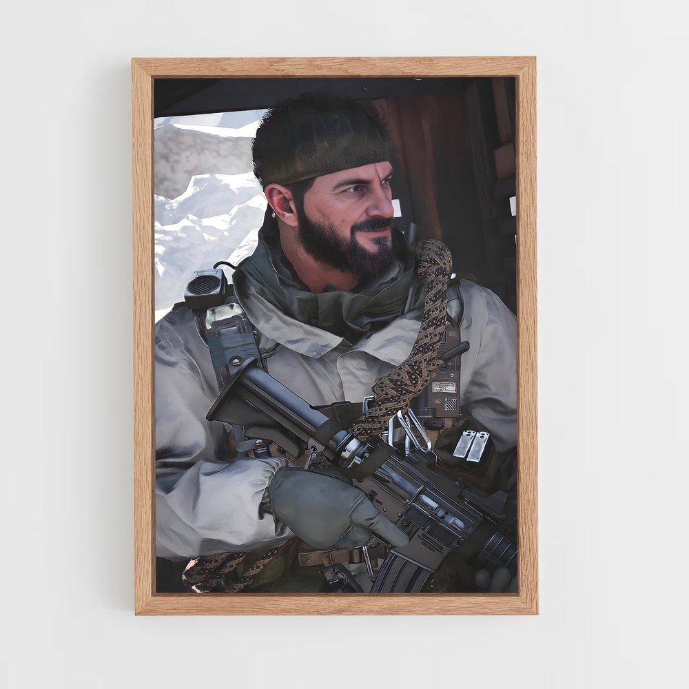 Poster Frank Woods: Opération Silence – affiche Call of Duty (vue 4)
